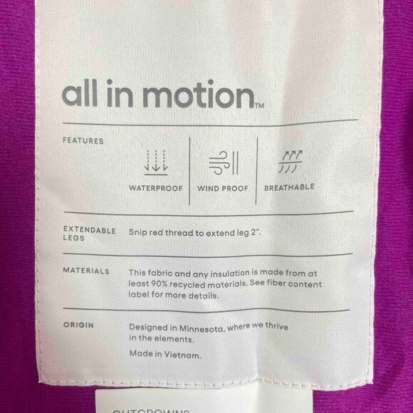 All In Motion NWT Waterproof Snow Bib / Snow Suit Girls Size XL 14 - Picture 11 of 16